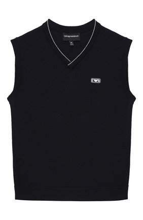 Детский жилет EMPORIO ARMANI темно-синего цвета по цене 12850 руб., арт. 6H4M51/4M15Z | Фото 1 Детский жилет EMPORIO ARMANI темно-синего цвета, арт. 6H4M51/4M15Z | Фото 1 (Материал внешний: Синтетический материал, Шерсть; Рукава: Без рукавов, Короткие; Региональные ограничения белый список (Axapta Mercury): RU; Мальчики Кросс-КТ: Жилет-одежда; Мальчики-школьная форма: Жилеты; Ростовка одежда: 10 - 11 лет | 140 - 146см, 13 - 15 лет | 158 см, 16 лет | 164 см, 4 года | 104 см, 5 лет | 110 см, 6 лет | 116 см, 7 лет | 122 см, 8 лет | 128 см)