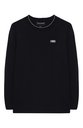 Детский пуловер EMPORIO ARMANI темно-синего цвета по цене 14650 руб., арт. 6H4M50/4M15Z | Фото 1 Детский пуловер EMPORIO ARMANI темно-синего цвета, арт. 6H4M50/4M15Z | Фото 1 (Материал внешний: Шерсть, Синтетический материал; Рукава: Длинные; Мальчики Кросс-КТ: Пуловер-одежда; Мальчики-школьная форма: Свитеры; Региональные ограничения белый список (Axapta Mercury): RU; Ростовка одежда: 10 - 11 лет | 140 - 146см, 13 - 15 лет | 158 см, 16 лет | 164 см, 4 года | 104 см, 5 лет | 110 см, 6 лет | 116 см, 7 лет | 122 см, 8 лет | 128 см)