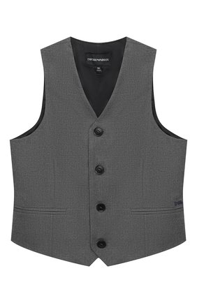 Детский жилет EMPORIO ARMANI серого цвета по цене 11550 руб., арт. 6H4GJL/4N4FZ | Фото 1 Детский жилет EMPORIO ARMANI серого цвета, арт. 6H4GJL/4N4FZ | Фото 1
