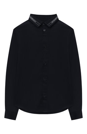 Детская хлопковая рубашка EMPORIO ARMANI темно-синего цвета по цене 14050 руб., арт. 6H4CA6/1NXYZ | Фото 1 Детская хлопковая рубашка EMPORIO ARMANI темно-синего цвета, арт. 6H4CA6/1NXYZ | Фото 1 (Материал внешний: Хлопок; Рукава: Длинные; Случай: Повседневный; Мальчики-школьная форма: Рубашки; Региональные ограничения белый список (Axapta Mercury): RU; Ростовка одежда: 10 - 11 лет | 140 - 146см, 13 - 15 лет | 158 см, 16 лет | 164 см, 4 года | 104 см, 5 лет | 110 см, 6 лет | 116 см, 7 лет | 122 см, 8 лет | 128 см, 9 лет | 134 см)