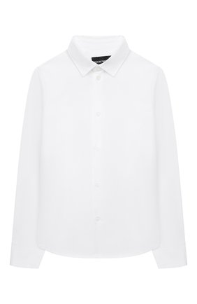 Детская хлопковая рубашка EMPORIO ARMANI белого цвета по цене 8325 руб., арт. 6H4CA4/1NXXZ | Фото 1 Детская хлопковая рубашка EMPORIO ARMANI белого цвета, арт. 6H4CA4/1NXXZ | Фото 1