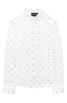 Детская хлопковая рубашка EMPORIO ARMANI белого цвета по цене 9950 руб., арт. 6H4C80/1NC1Z | Фото 1 Детская хлопковая рубашка EMPORIO ARMANI белого цвета, арт. 6H4C80/1NC1Z | Фото 1