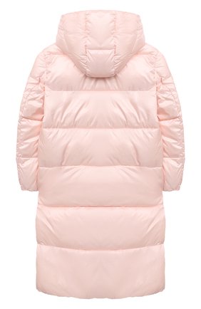Детское пальто с капюшоном EMPORIO ARMANI светло-розового цвета по цене 21950 руб., арт. 6H3L01/1NLYZ | Фото 2 Детское пальто с капюшоном EMPORIO ARMANI светло-розового цвета, арт. 6H3L01/1NLYZ | Фото 2