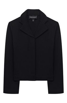 Детский жакет EMPORIO ARMANI темно-синего цвета по цене 25400 руб., арт. 6H3G64/3JDQZ | Фото 1 Детский жакет EMPORIO ARMANI темно-синего цвета, арт. 6H3G64/3JDQZ | Фото 1 (Рукава: Длинные; Девочки Кросс-КТ: Жакет-одежда; Материал внешний: Вискоза; Девочки-школьная форма: Жакеты; Региональные ограничения белый список (Axapta Mercury): RU; Ростовка одежда: 10 - 11 лет | 140 - 146см, 13 - 15 лет | 158 см, 16 лет | 164 см, 4 года | 104 см, 5 лет | 110 см, 6 лет | 116 см, 7 лет | 122 см, 8 лет | 128 см, 9 лет | 134 см)