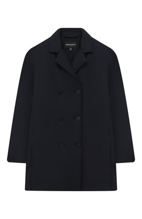 Детское двубортное пальто EMPORIO ARMANI темно-синего цвета по цене 19850 руб., арт. 6H3B04/1NLRZ | Фото 1 Детское двубортное пальто EMPORIO ARMANI темно-синего цвета, арт. 6H3B04/1NLRZ | Фото 1