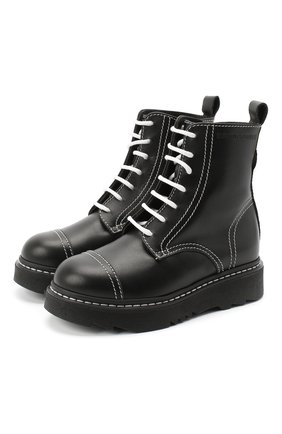 Детские кожаные ботинки EMPORIO ARMANI черного цвета по цене 21950 руб., арт. XXN004/X0I35/28-34 | Фото 1 Детские кожаные ботинки EMPORIO ARMANI черного цвета, арт. XXN004/X0I35/28-34 | Фото 1