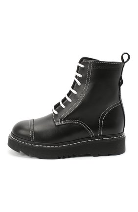 Детские кожаные ботинки EMPORIO ARMANI черного цвета по цене 21950 руб., арт. XXN004/X0I35/28-34 | Фото 2 Детские кожаные ботинки EMPORIO ARMANI черного цвета, арт. XXN004/X0I35/28-34 | Фото 2