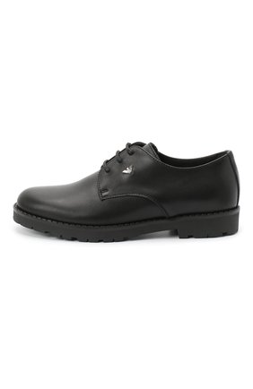 Детские кожаные дерби EMPORIO ARMANI черного цвета по цене 15950 руб., арт. XYC005/X0I06/28-34 | Фото 2 Детские кожаные дерби EMPORIO ARMANI черного цвета, арт. XYC005/X0I06/28-34 | Фото 2