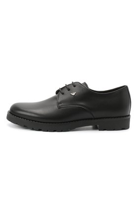 Детские кожаные дерби EMPORIO ARMANI черного цвета по цене 18050 руб., арт. XYC005/X0I06/35-40 | Фото 2 Детские кожаные дерби EMPORIO ARMANI черного цвета, арт. XYC005/X0I06/35-40 | Фото 2