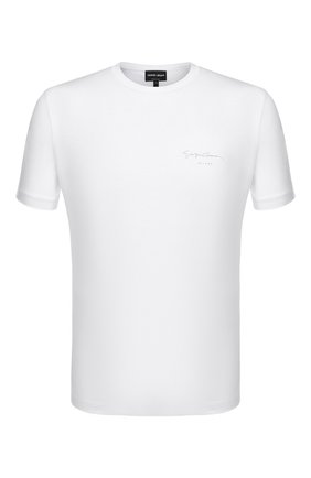 Мужская хлопковая футболка GIORGIO ARMANI белого цвета по цене 25600 руб., арт. 3HSM75/SJMCZ | Фото 1 Мужская хлопковая футболка GIORGIO ARMANI белого цвета, арт. 3HSM75/SJMCZ | Фото 1
