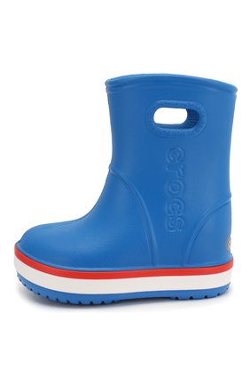 Детские резиновые сапоги CROCS синего цвета по цене 2900 руб., арт. 205827-4KD | Фото 2 Детские резиновые сапоги CROCS синего цвета, арт. 205827-4KD | Фото 2