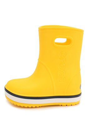 Детские резиновые сапоги CROCS желтого цвета по цене 2900 руб., арт. 205827-734 | Фото 2 Детские резиновые сапоги CROCS желтого цвета, арт. 205827-734 | Фото 2