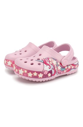 Детские сабо crocs fl unicorn CROCS светло-розового цвета по цене 3500 руб., арт. 206160-6GD | Фото 1 Детские сабо crocs fl unicorn CROCS светло-розового цвета, арт. 206160-6GD | Фото 1
