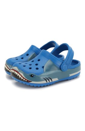 Детские сабо shark band CROCS синего цвета по цене 2900 руб., арт. 206271-4JL | Фото 1 Детские сабо shark band CROCS синего цвета, арт. 206271-4JL | Фото 1
