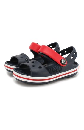 Детские сандалии CROCS темно-синего цвета по цене 2500 руб., арт. 12856-485 | Фото 1 Детские сандалии CROCS темно-синего цвета, арт. 12856-485 | Фото 1