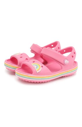 Детские босоножки CROCS розового цвета по цене 2900 руб., арт. 206145-669 | Фото 1 Детские босоножки CROCS розового цвета, арт. 206145-669 | Фото 1