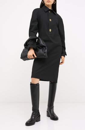 Женское хлопковое платье BOTTEGA VENETA черного цвета по цене 154500 руб., арт. 628010/VKPB0 | Фото 2 Женское хлопковое платье BOTTEGA VENETA черного цвета, арт. 628010/VKPB0 | Фото 2