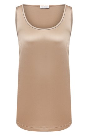 Женский шелковый топ BRUNELLO CUCINELLI золотого цвета по цене 72000 руб., арт. M0C59DE330 | Фото 1 Женский шелковый топ BRUNELLO CUCINELLI золотого цвета, арт. M0C59DE330 | Фото 1 (Материал внешний: Шелк; Длина (для топов): Стандартные; Стили: Гламурный, Классический; Кросс-КТ: без рукавов)