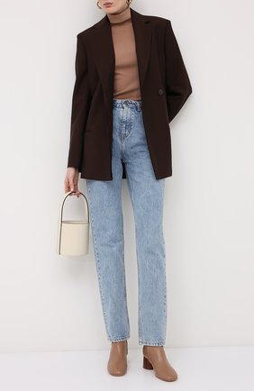 Женские кожаные ботильоны MANSUR GAVRIEL бежевого цвета по цене 58200 руб., арт. WP20F002KQ | Фото 2 Женские кожаные ботильоны MANSUR GAVRIEL бежевого цвета, арт. WP20F002KQ | Фото 2