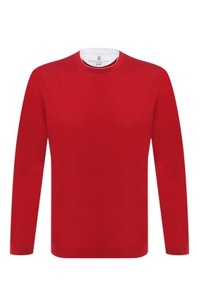 Мужская хлопковый лонгслив BRUNELLO CUCINELLI красного цвета по цене 32900 руб., арт. M0T617433 | Фото 1 Мужская хлопковый лонгслив BRUNELLO CUCINELLI красного цвета, арт. M0T617433 | Фото 1 (Материал внешний: Хлопок; Принт: Без принта; Длина (для топов): Стандартные; Стили: Кэжуэл; Рукава: Длинные; Мужское Кросс-КТ: Лонгслив-одежда)