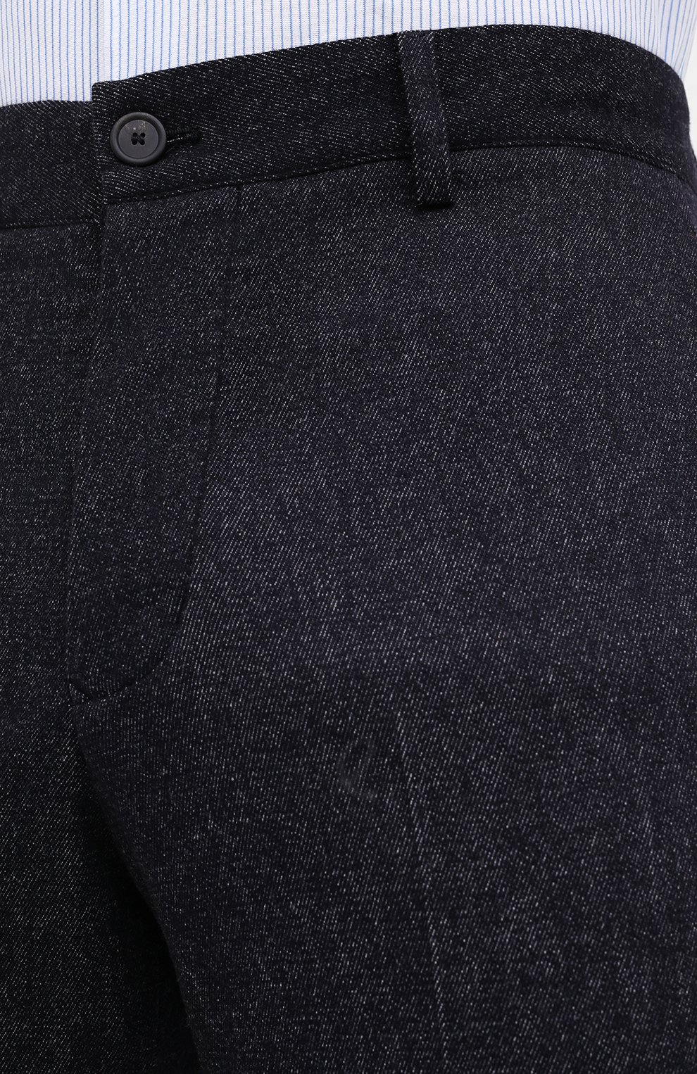 Мужские шерстяные брюки GIORGIO ARMANI темно-синего цвета, арт. 0WGPP0EH/T021V | Фото 5 (Силуэт М (брюки): Прямые; Материал внешний: Шерсть; Длина (брюки, джинсы): Стандартные; Стили: Классический; Случай: Формальный)