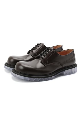 Мужские кожаные дерби BOTTEGA VENETA темно-коричневого цвета по цене 95400 руб., арт. 631313/VBS30 | Фото 1 Мужские кожаные дерби BOTTEGA VENETA темно-коричневого цвета, арт. 631313/VBS30 | Фото 1 (Материал внутренний: Натуральная кожа; Стили: Классический; Материал внешний: Кожа; Региональные ограничения белый список (Axapta Mercury): RU; Длина стельки: 29,5; высота каблука: 3,7; толщина подошвы: 2,2; ширина носка стельки: 9,7)