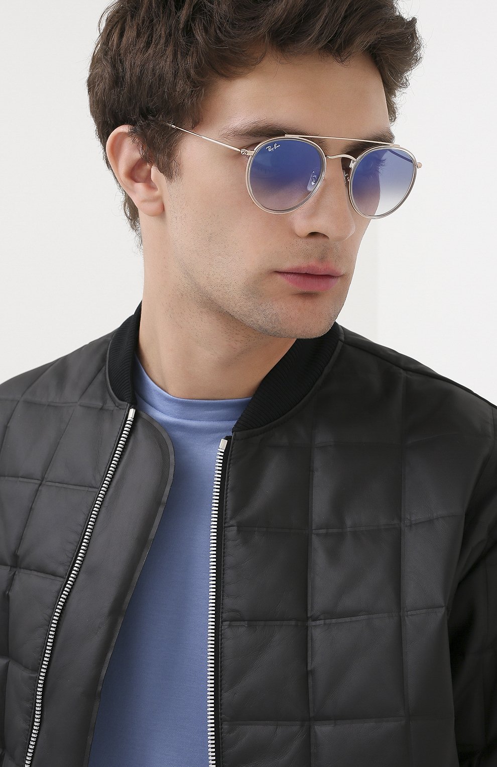 Женские солнцезащитные очки RAY-BAN голубого цвета по цене 13300 руб., арт. 3647N-90683F | Фото 3 Женские солнцезащитные очки RAY-BAN голубого цвета, арт. 3647N-90683F | Фото 3