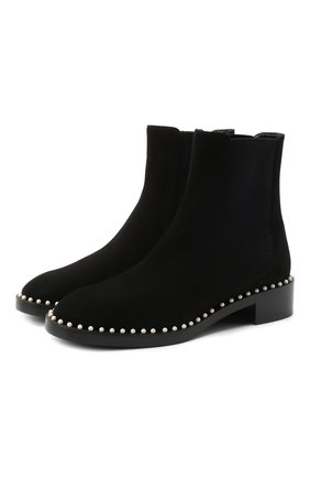 Женские комбинированные ботинки STUART WEITZMAN черного цвета по цене 62450 руб., арт. S3684 | Фото 1 Женские комбинированные ботинки STUART WEITZMAN черного цвета, арт. S3684 | Фото 1