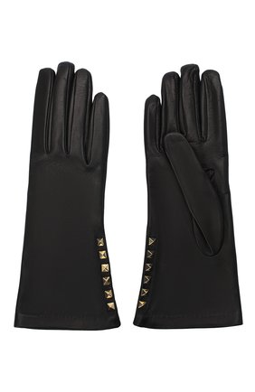 Женские кожаные перчатки VALENTINO черного цвета по цене 25400 руб., арт. UW2GDA16/NAP | Фото 2 Женские кожаные перчатки VALENTINO черного цвета, арт. UW2GDA16/NAP | Фото 2