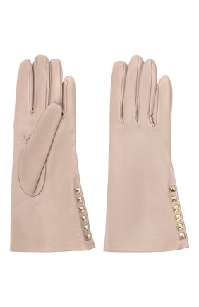 Женские кожаные перчатки VALENTINO бежевого цвета по цене 25400 руб., арт. UW2GDA16/NAP | Фото 2 Женские кожаные перчатки VALENTINO бежевого цвета, арт. UW2GDA16/NAP | Фото 2