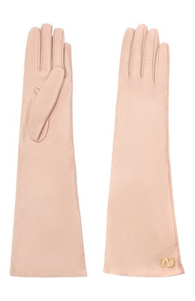 Женские кожаные перчатки VALENTINO бежевого цвета по цене 36850 руб., арт. UW2GCA14/WJW | Фото 2 Женские кожаные перчатки VALENTINO бежевого цвета, арт. UW2GCA14/WJW | Фото 2