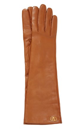 Женские кожаные перчатки VALENTINO коричневого цвета по цене 36850 руб., арт. UW2GCA14/WJW | Фото 1 Женские кожаные перчатки VALENTINO коричневого цвета, арт. UW2GCA14/WJW | Фото 1