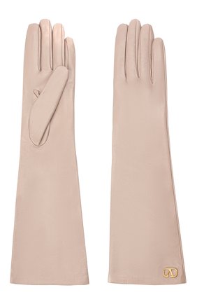 Женские кожаные перчатки VALENTINO бежевого цвета по цене 36850 руб., арт. UW2GCA14/WJW | Фото 2 Женские кожаные перчатки VALENTINO бежевого цвета, арт. UW2GCA14/WJW | Фото 2