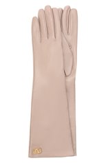 Женские кожаные перчатки VALENTINO бежевого цвета, арт. UW2GCA14/WJW | Фото 1 (Материал: Натуральная кожа; Длина (верхняя одежда): Длинные)