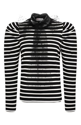 Женская хлопковый пуловер REDVALENTINO черного цвета по цене 28500 руб., арт. UR3MG06M/5C1 | Фото 1 Женская хлопковый пуловер REDVALENTINO черного цвета, арт. UR3MG06M/5C1 | Фото 1