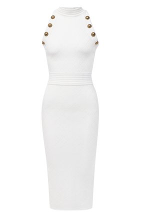 Женское платье из вискозы BALMAIN белого цвета по цене 199500 руб., арт. UF16534/K110 | Фото 1 Женское платье из вискозы BALMAIN белого цвета, арт. UF16534/K110 | Фото 1