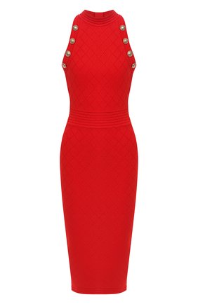 Женское платье из вискозы BALMAIN красного цвета по цене 199500 руб., арт. UF16534/K110 | Фото 1 Женское платье из вискозы BALMAIN красного цвета, арт. UF16534/K110 | Фото 1