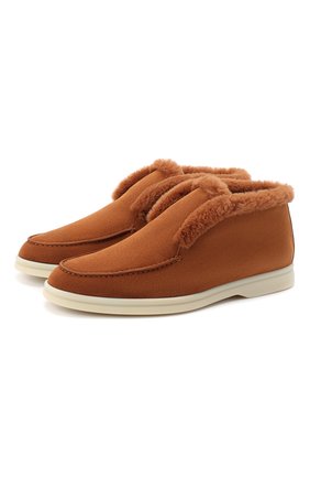 Женские замшевые ботинки LORO PIANA коричневого цвета по цене 178500 руб., арт. FAG3602 | Фото 1 Женские замшевые ботинки LORO PIANA коричневого цвета, арт. FAG3602 | Фото 1