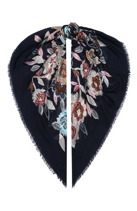 Женская шаль из кашемира и шелка LORO PIANA синего цвета по цене 128500 руб., арт. FAL3539 | Фото 1 Женская шаль из кашемира и шелка LORO PIANA синего цвета, арт. FAL3539 | Фото 1