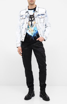 Мужская хлопковая футболка BALMAIN разноцветного цвета по цене 68800 руб., арт. UH11601/I300 | Фото 2 Мужская хлопковая футболка BALMAIN разноцветного цвета, арт. UH11601/I300 | Фото 2