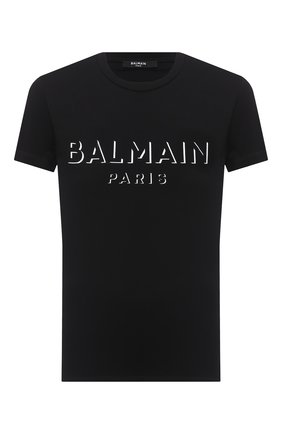 Мужская хлопковая футболка BALMAIN черного цвета по цене 24900 руб., арт. UH11601/I364 | Фото 1 Мужская хлопковая футболка BALMAIN черного цвета, арт. UH11601/I364 | Фото 1