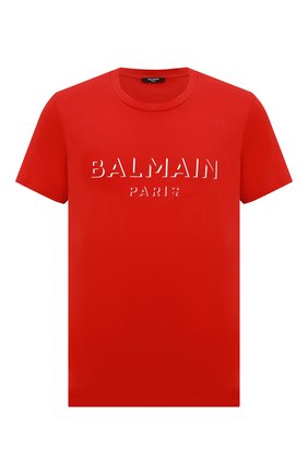 Мужская хлопковая футболка BALMAIN красного цвета по цене 24900 руб., арт. UH11601/I364 | Фото 1 Мужская хлопковая футболка BALMAIN красного цвета, арт. UH11601/I364 | Фото 1