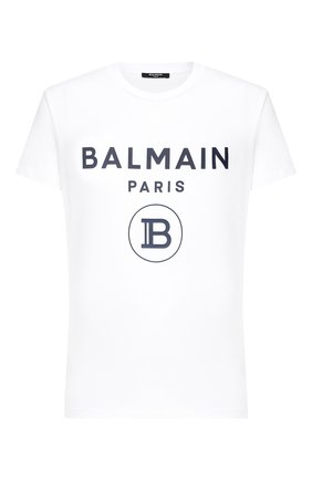 Мужская хлопковая футболка BALMAIN белого цвета по цене 29300 руб., арт. UH11601/I371 | Фото 1 Мужская хлопковая футболка BALMAIN белого цвета, арт. UH11601/I371 | Фото 1