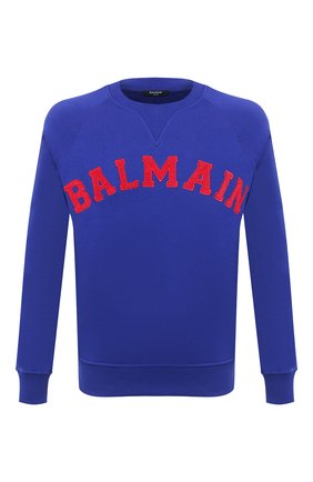 Мужской хлопковый свитшот BALMAIN темно-синего цвета по цене 48800 руб., арт. UH13279/I377 | Фото 1 Мужской хлопковый свитшот BALMAIN темно-синего цвета, арт. UH13279/I377 | Фото 1