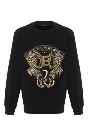 Мужской хлопковый свитшот BALMAIN черного цвета по цене 243500 руб., арт. UH13279/J928 | Фото 1 Мужской хлопковый свитшот BALMAIN черного цвета, арт. UH13279/J928 | Фото 1 (Длина (для топов): Стандартные; Рукава: Длинные; Материал внешний: Хлопок; Мужское Кросс-КТ: свитшот-одежда; Принт: С принтом)