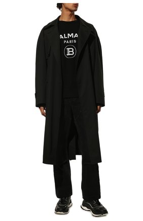 Мужской шерстяной свитер BALMAIN черно-белого цвета по цене 68800 руб., арт. UH13405/K005 | Фото 2 Мужской шерстяной свитер BALMAIN черно-белого цвета, арт. UH13405/K005 | Фото 2