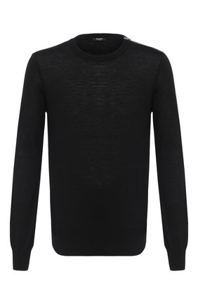 Мужской шерстяной джемпер BALMAIN черного цвета по цене 87950 руб., арт. UH13407/K008 | Фото 1 Мужской шерстяной джемпер BALMAIN черного цвета, арт. UH13407/K008 | Фото 1