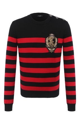 Мужской свитер из шерсти и хлопка BALMAIN разноцветного цвета по цене 98900 руб., арт. UH13432/Z550 | Фото 1 Мужской свитер из шерсти и хлопка BALMAIN разноцветного цвета, арт. UH13432/Z550 | Фото 1