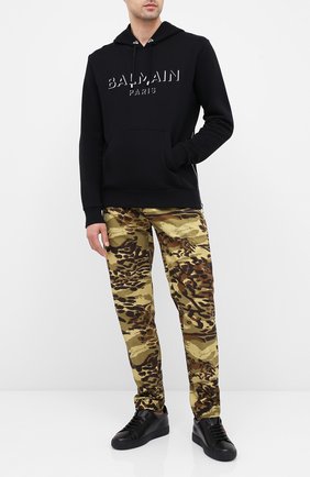 Мужской хлопковое худи BALMAIN черного цвета по цене 58900 руб., арт. UH13642/I364 | Фото 2 Мужской хлопковое худи BALMAIN черного цвета, арт. UH13642/I364 | Фото 2