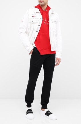Мужской хлопковое худи BALMAIN красного цвета по цене 58900 руб., арт. UH13642/I364 | Фото 2 Мужской хлопковое худи BALMAIN красного цвета, арт. UH13642/I364 | Фото 2